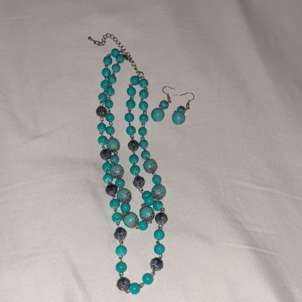 necklace and earrings